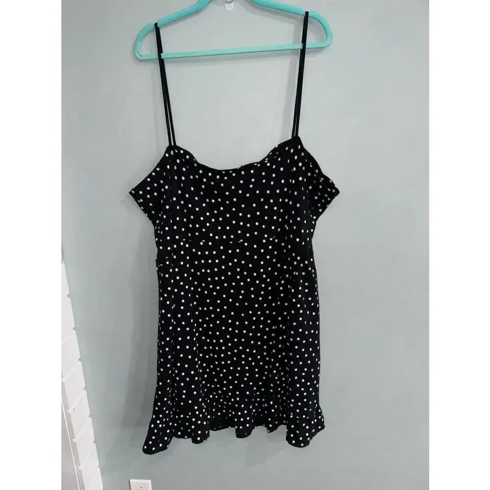ASOS plus size black/white polka dot mini dress size 24